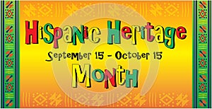 Hispanic heritage month with colorful background