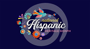 Hispanic heritage month. Vector web banner, poster, card for social media, networks. Greeting with national Hispanic
