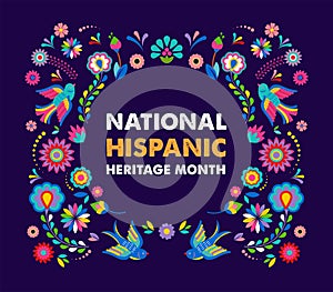 Hispanic heritage month. Vector web banner, poster, card for social media, networks. Greeting with national Hispanic