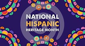 Hispanic heritage month. Vector web banner, poster, card for social media, networks. Greeting with national Hispanic