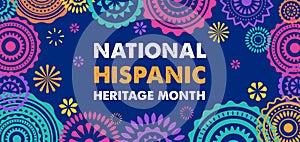 Hispanic heritage month. Vector web banner, poster, card for social media, networks. Greeting with national Hispanic