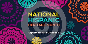 Hispanic heritage month. Vector web banner, poster, card for social media and networks. Greeting with national Hispanic heritage