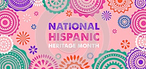 Hispanic heritage month. Vector web banner, poster, card for social media, networks. Greeting with national Hispanic