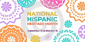 Hispanic heritage month. Vector web banner, poster, card for social media and networks. Greeting with national Hispanic heritage