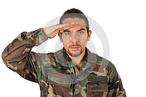 Hispanic military man wearing uniform