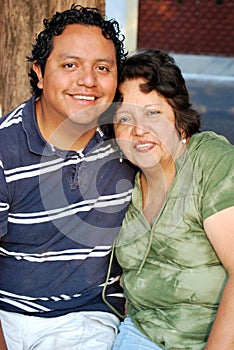 Hispanic Mother and son