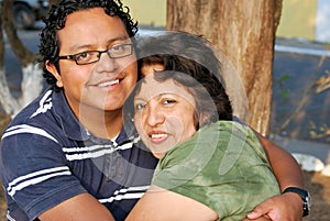 Hispanic Mother and son