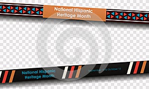 Hispanic National Heritage Month in September and October. Hispanic and Latino culture. Latin American patterns.