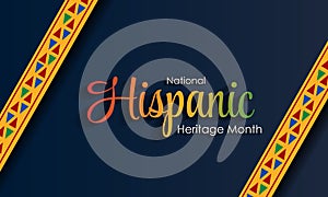 Hispanic National Heritage Month in September and October. Hispanic and Latino culture. Latin American patterns.