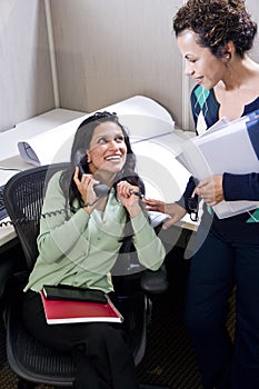 Hispanic office workers in the workplace