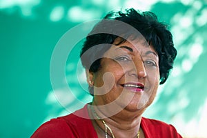 Hispanic Senior People Portrait Happy Old Woman Smiling Face