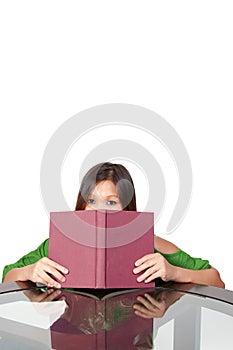 Hispanic Woman Reading a Book