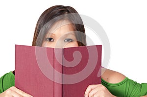 Hispanic Woman Reading a Book