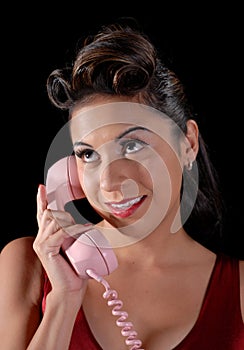 Hispanic Woman On Telephone