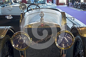 Hispano Suiza vinatage car during the vintage and classic car exhibition, ClassicMadrid, in Madrid, Spain