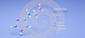 histamine, molecular structures, neurotransmitter, 3d model, Structural Chemical Formula and Atoms with Color Coding