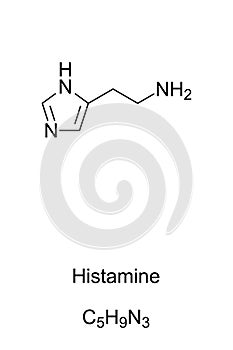 Histamine molecule, skeletal formula photo