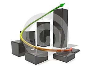 Histogram with arrow