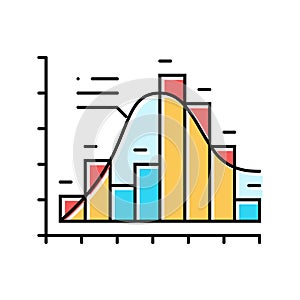 histogram big data color icon vector illustration