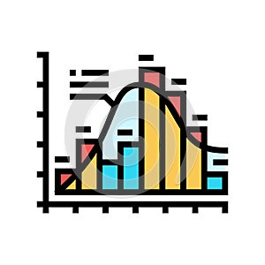 histogram big data color icon vector illustration