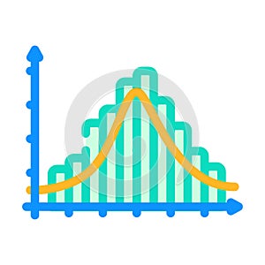histogram big data color icon vector illustration