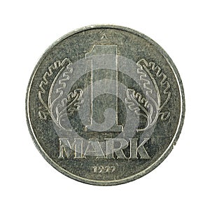 Historic 1 east german mark coin 1977 obverse