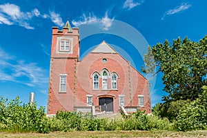 The historic Aneroid United Church in Aneroid, Saskatchewan, Canada