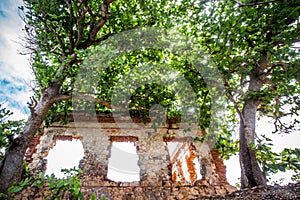 Historic abandoned lighthouse ruins at Aguadilla, Puerto Rico, photo