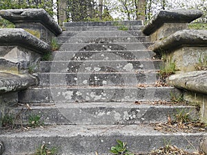 Historic abandoned sandstone staircase