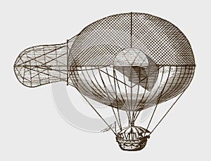 Historic aerostat balloon with navigation devices