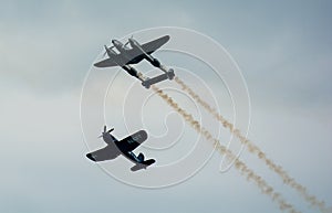 Historic Airplanes In Mid-Air