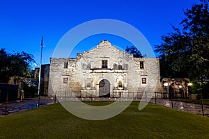 Historic Alamo at twilight