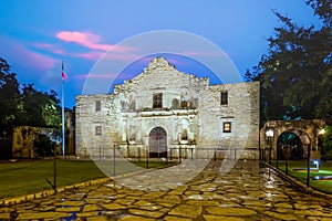 The Historic Alamo at twilight, San Antonio, Texas