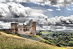 Crichton Castle on a hillside in Midlothian photo