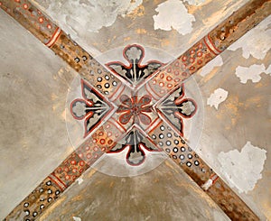 Historic Arched Dome Painted Ceiling. photo