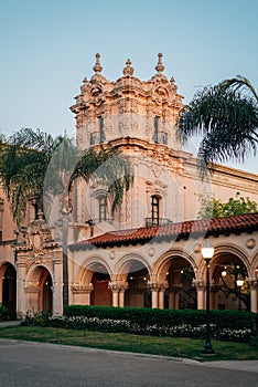 Historic architecture along El Prado, in Balboa Park, San Diego, California