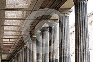 Historic architecture, columns at the old national gallery in Be