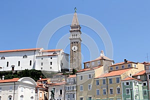 Historic architecture of Piran, Slovenia.