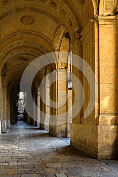 Historic Archways in a building in Valetta, Malta