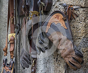 Falconry accessories in Hohenwerfen castle photo