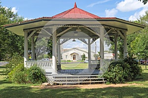 Historic band stand near the Gillespie County Courthouse