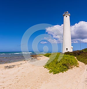 Historic Barbers Point Lighthouse on The Southwest Tip of Oahu