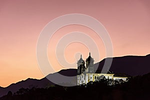 Historic baroque style church on top of the hill