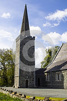 He historic Bell Tower of St Saviour`s Parish Church in Greyabbey on the Ards Peninsula in County Down