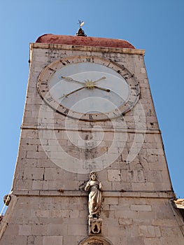 The historic bell tower in Trogir