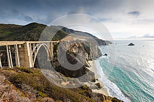 The Historic Bixby Bridge. Pacific Coast Highway California photo