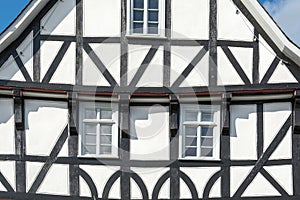 Historic black and white half timbered house