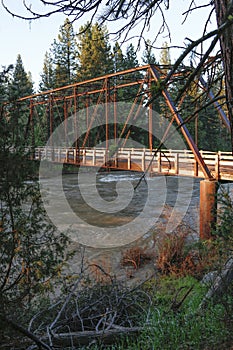 The historic Blackfoot River Bridge near Missoula, Montana photo
