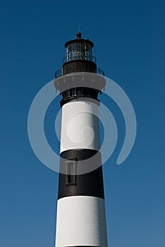 Historic Bodie Island Lighthouse at Cape Hatteras National Seashore on the Outer Banks of North Carolina.