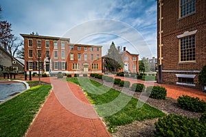 Historic brick buildings in downtown Dover, Delaware.